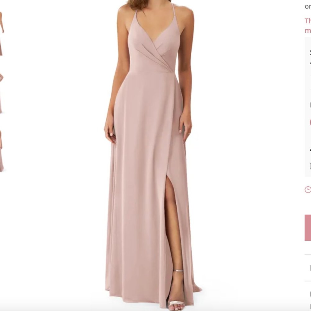 Azazie Davis in Dusty Rose (altered for someone 5'4.5" + heels)